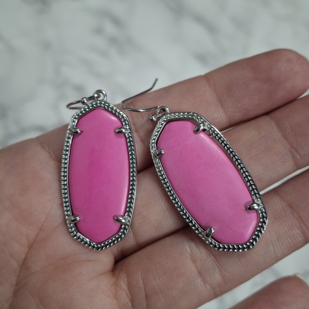 Kendra Scott Pink Stone Earrings - Picture 4 of 5